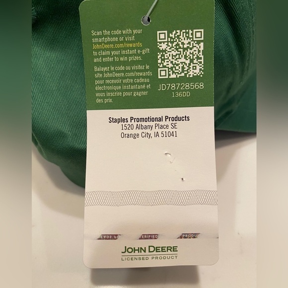 John Deere Hat Green Embroidered Logo Adjustable 5 Panel Baseball Cap Brand New - Picture 10 of 10